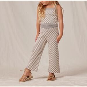 Rylee + Cru Gray Checkered Kids Matching Set